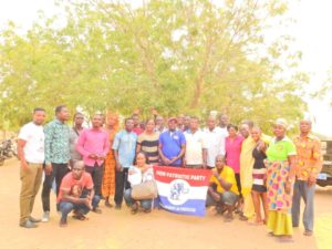 Hon. Alex Martey NPP Parliamentary candidate for Ningo-Prampram constituency together with some current and some past Constituency Executives