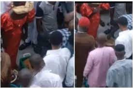 Big yawa as caterer humiliated after being caught smuggling cooler of Jollof rice from party