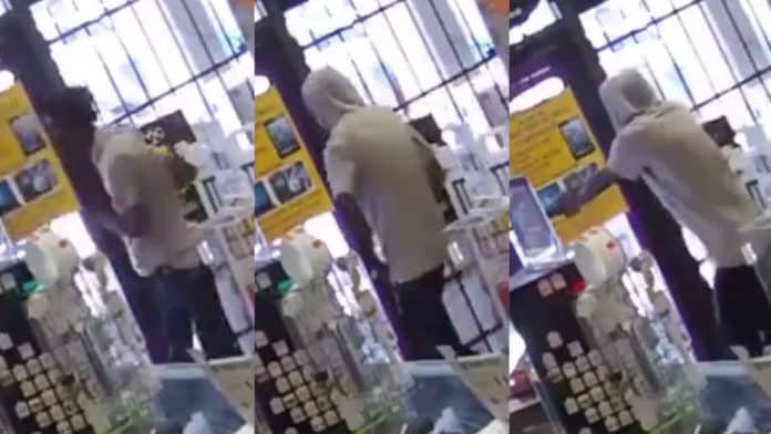 Video account of how robber got locked up in a shop he broke into to steal