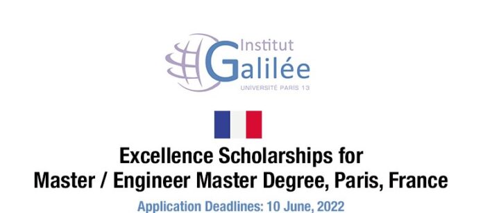 2022 Galilee Institute Excellence Scholarships in France.