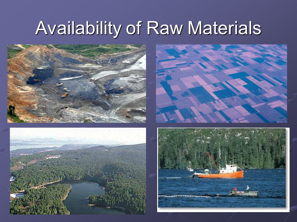 AVAILABILITY OF RAW MATERIALS