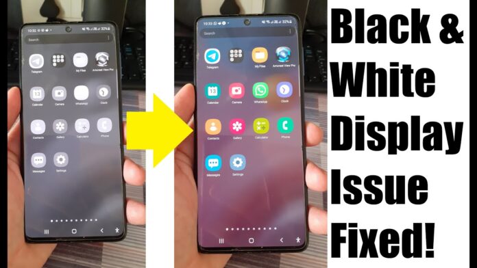 IS YOUR PHONE SCREEN BLACK AND WHITE