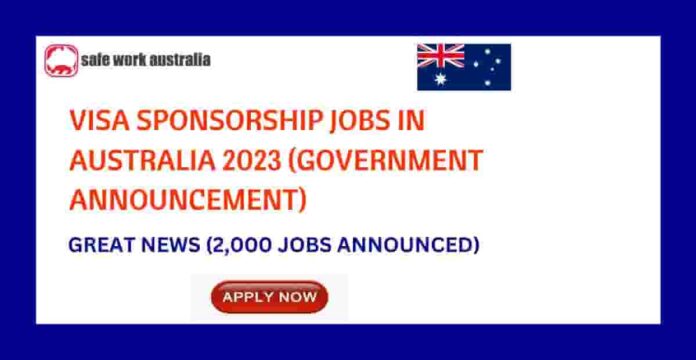 2023 Australian Visa Sponsorship Jobs