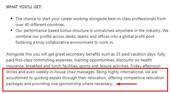 benefits of linkedIn visa sponsorship jobs