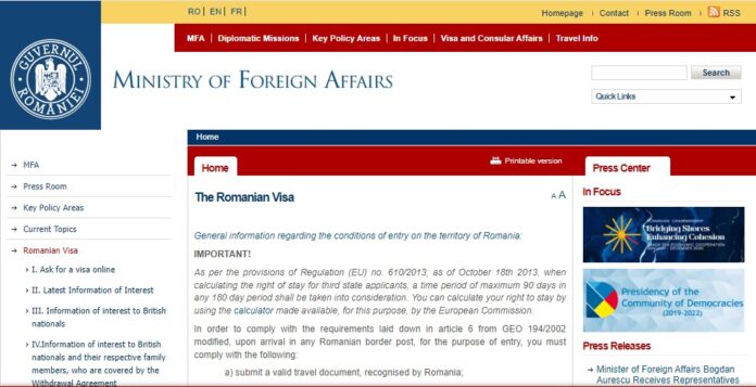 ROMANIA ONLINE VISA APPLICATION