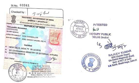 Apostille Stamp for Visa Application