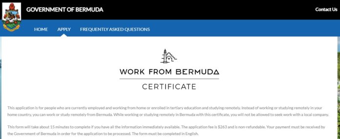 BERMUDA ONLINE VISA APPLICATION