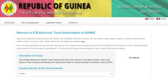 GUINEA ONLINE VISA APPLICATION PORTAL