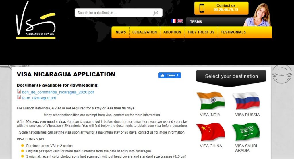 NICARAGUA ONLINE VISA APPLICATION PORTAL