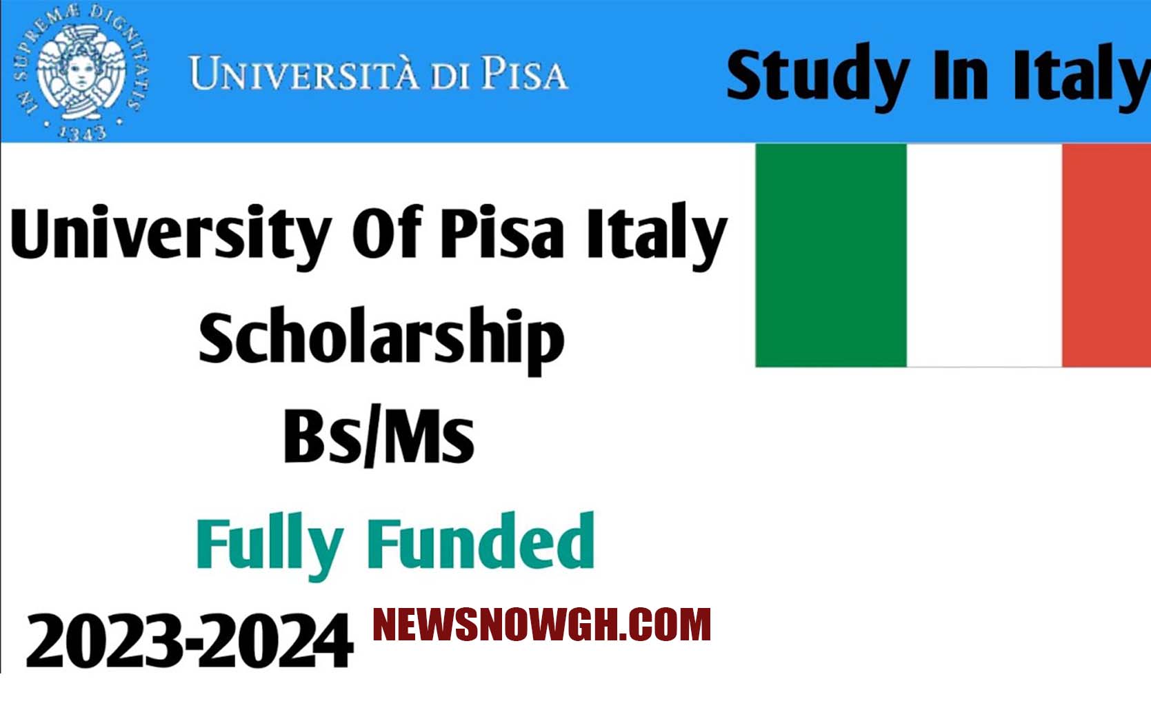 20232024 University of Pisa Scholarship Fully Funded (Italy )