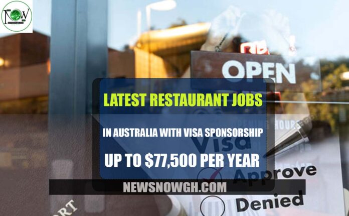 Restaurant Jobs in Australia Restaurant Jobs in Australia