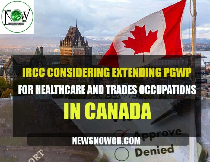healthcare and trades occupations in Canada