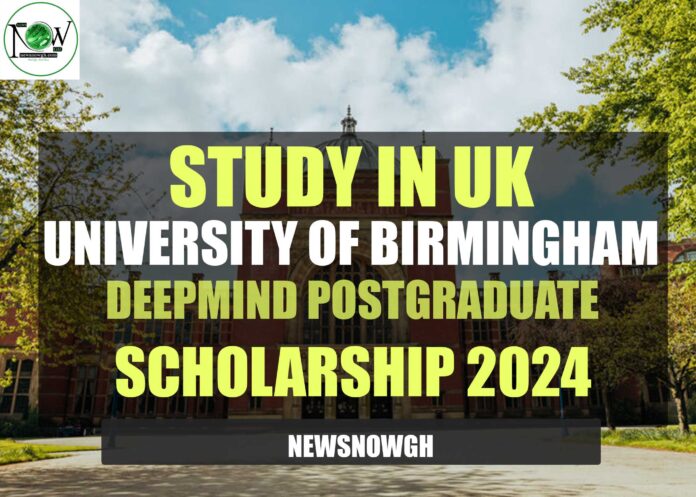 University of Birmingham DeepMind Postgraduate Scholarship