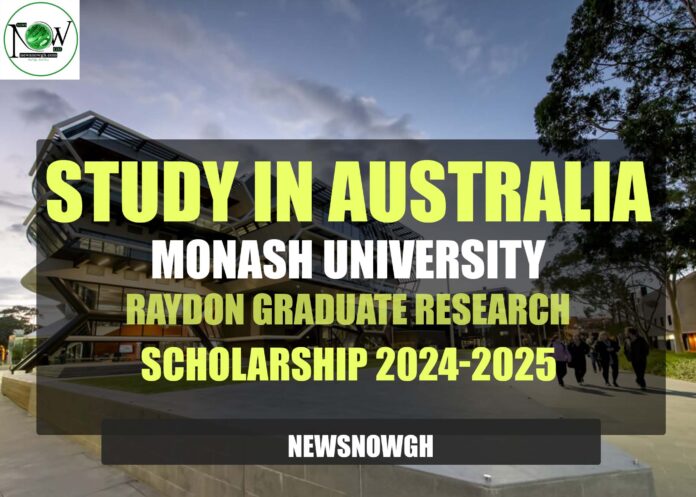 Monash University Raydon Graduate Research Scholarship
