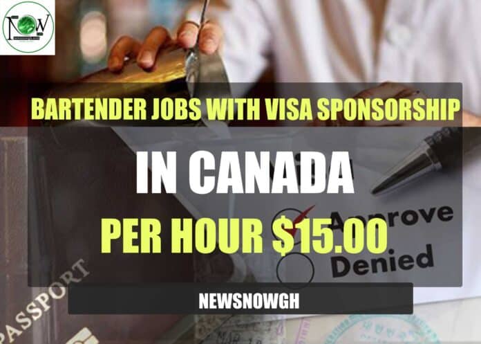Bartender Jobs with Visa Sponsorship in Canada
