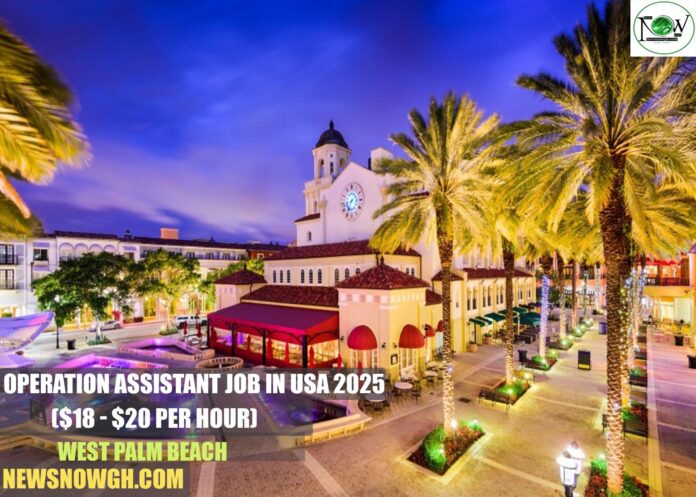 Operation Assistant Job in USA 2025