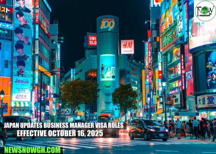 Japan Updates Business Manager Visa Rules Effective October 16, 2025