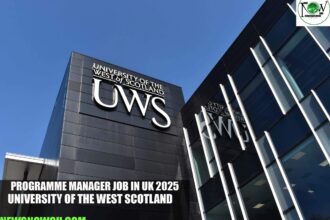 Programme Manager Job in UK 2025 | University of the West Scotland
