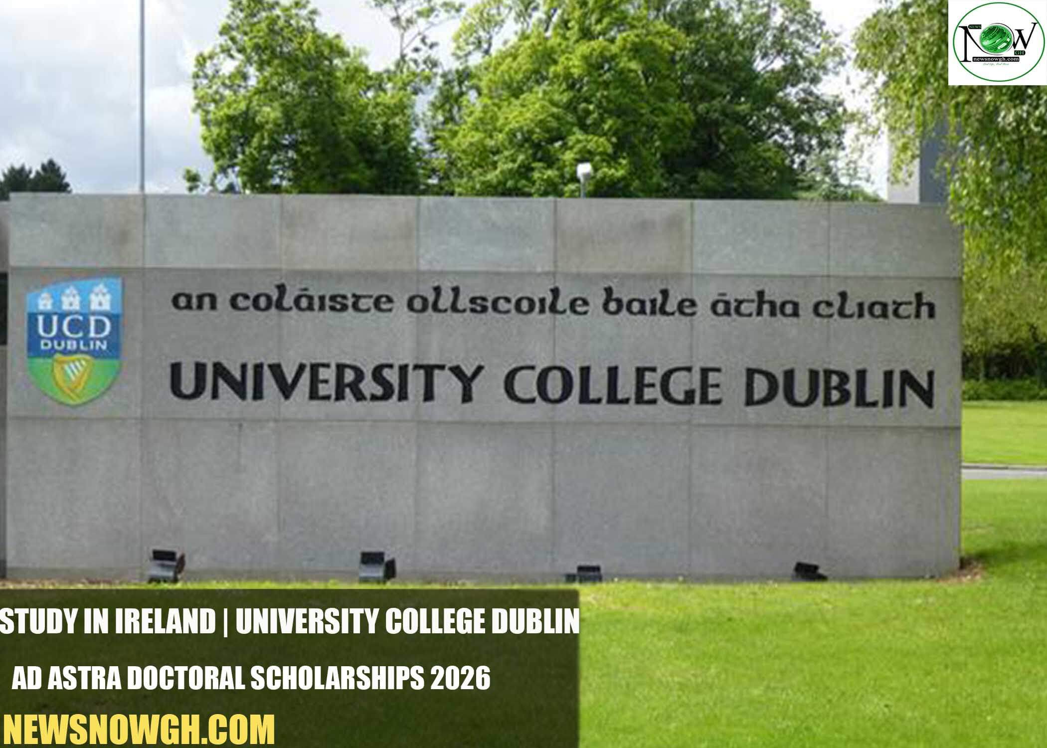 University College Dublin Ad Astra Doctoral Scholarships