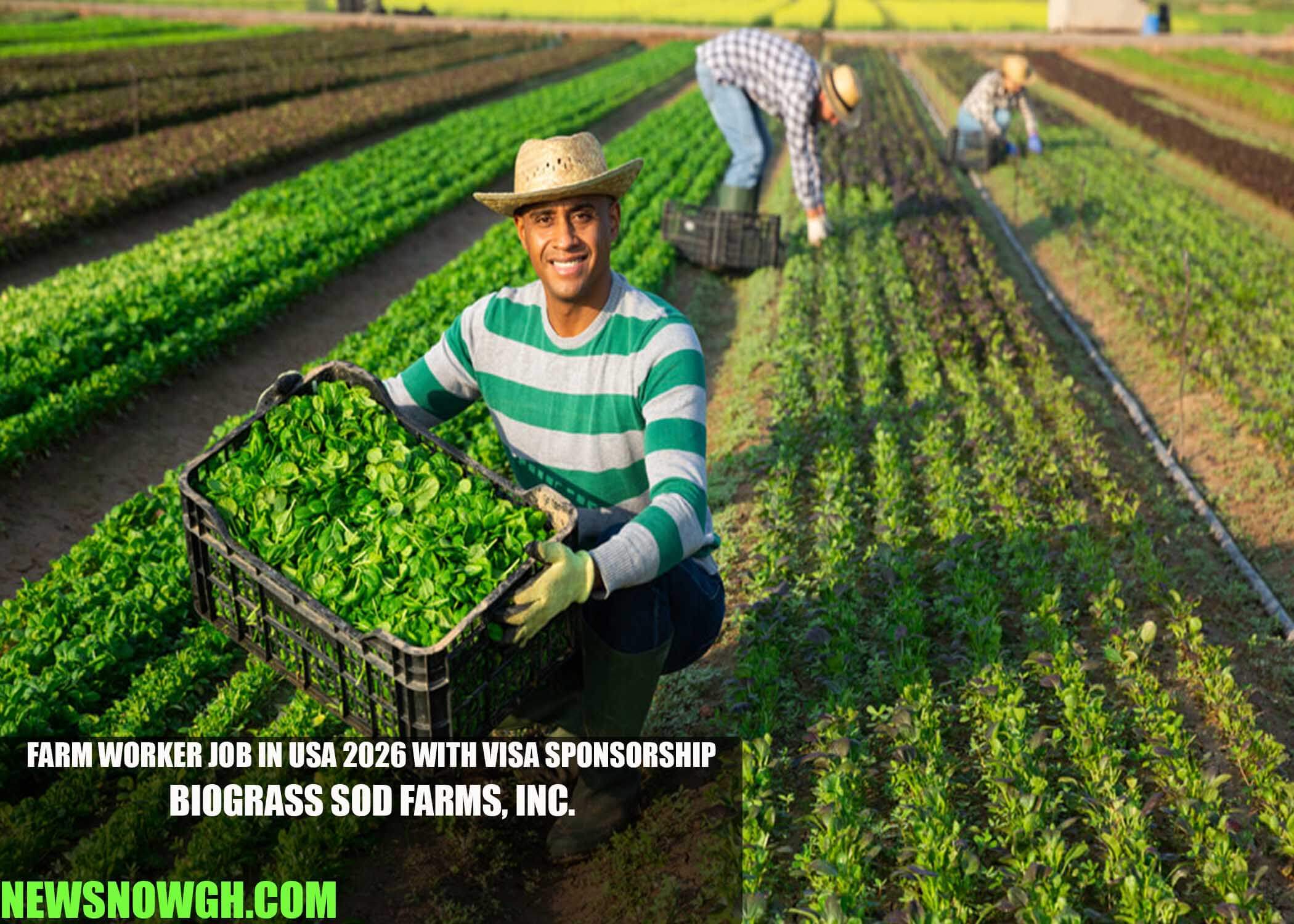 Farm Worker Job in USA 2026 with Visa Sponsorship | BioGrass Sod Farms, Inc.
