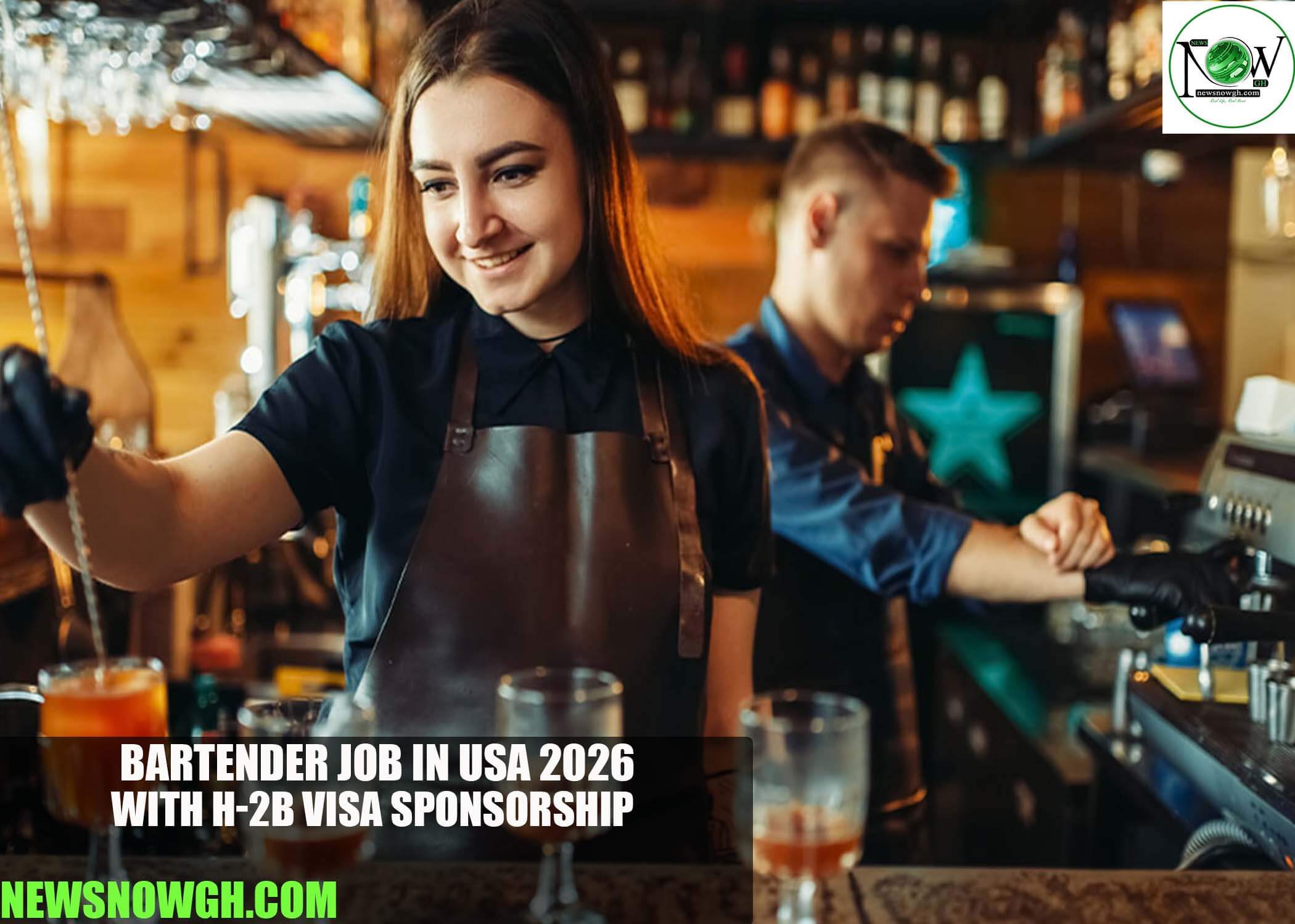 Bartender Job in USA 2026 with H-2B Visa Sponsorship