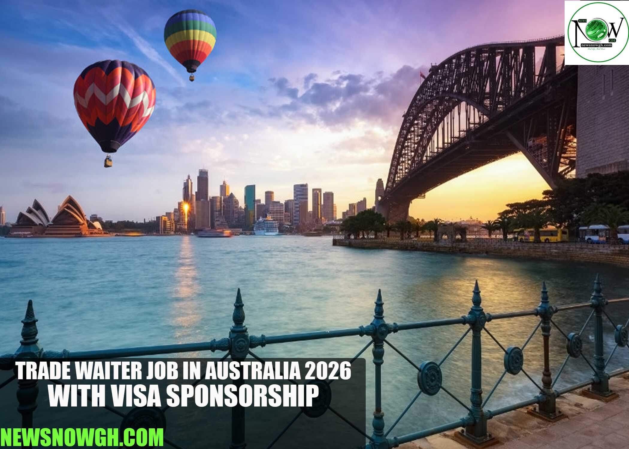 Trade Waiter Job in Australia 2026 with Visa Sponsorship