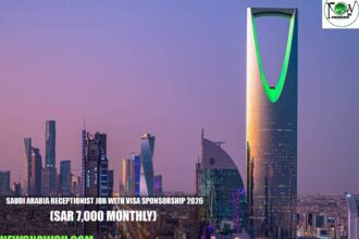 Saudi Arabia Receptionist Job with Visa Sponsorship 2026