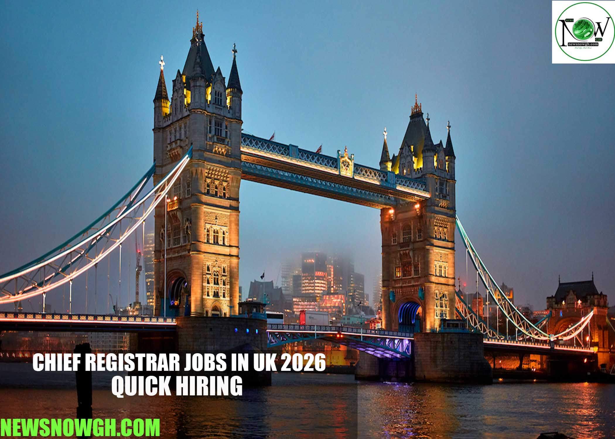 Chief Registrar Jobs in UK 2026